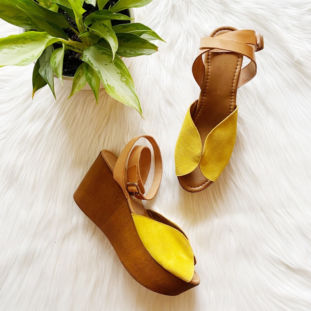 - SOLD - Seychelles Forward Platform Wooden Wedge Sandals